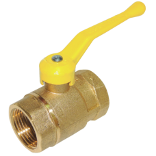 Кран шаровой латунь газ 11б27п4 желтый ВР полнопроходной рычаг Цветлит