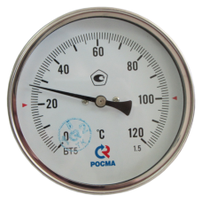 Термометр биметаллический Дк80 осевой 120C Росма