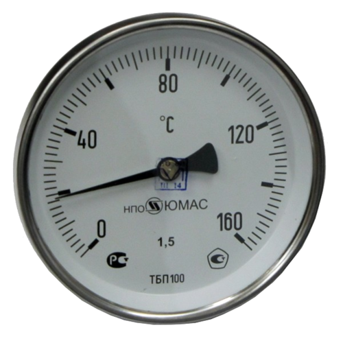 Термометр биметаллический Дк63 осевой 160C НПО ЮМАС