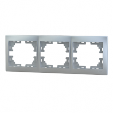 MIRA Рамка 3-ая горизонтальная метал серый б/вставок (10шт/120шт)