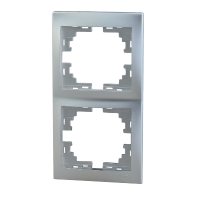MIRA Рамка 2-ая вертикальная  метал серый б/вставок (10шт/120шт)
